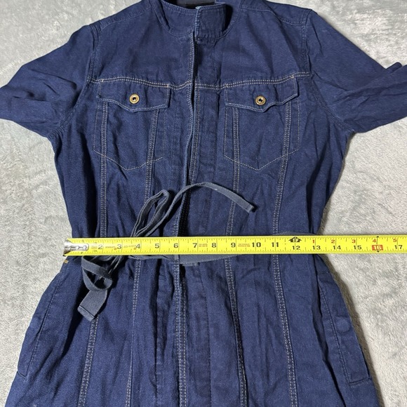 G Star Raw Womens Wrap Dress Longsleeve Blue Denim Size Small City Designer Boho - Picture 13 of 15